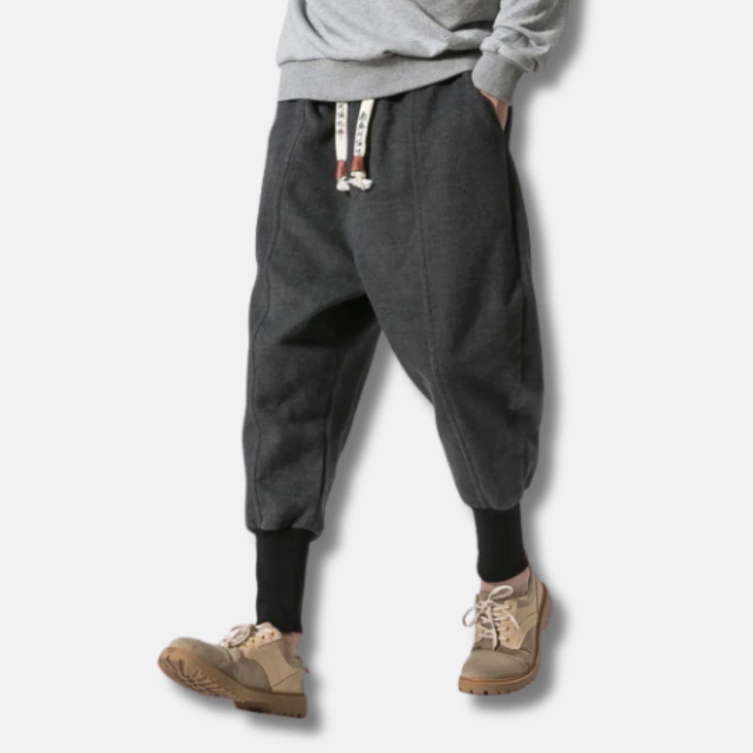 Tsuki - Pantalón harem de invierno grueso - Antracita