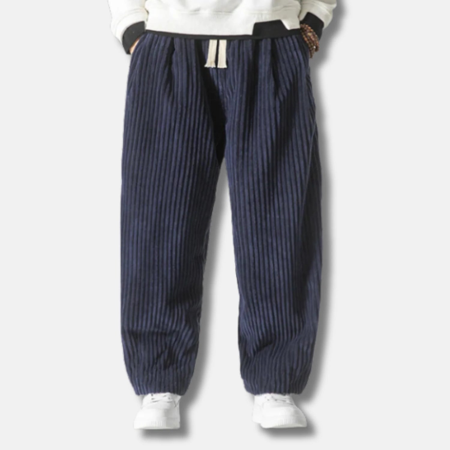 Nemu - Pantalón de pana de canalé – Azul