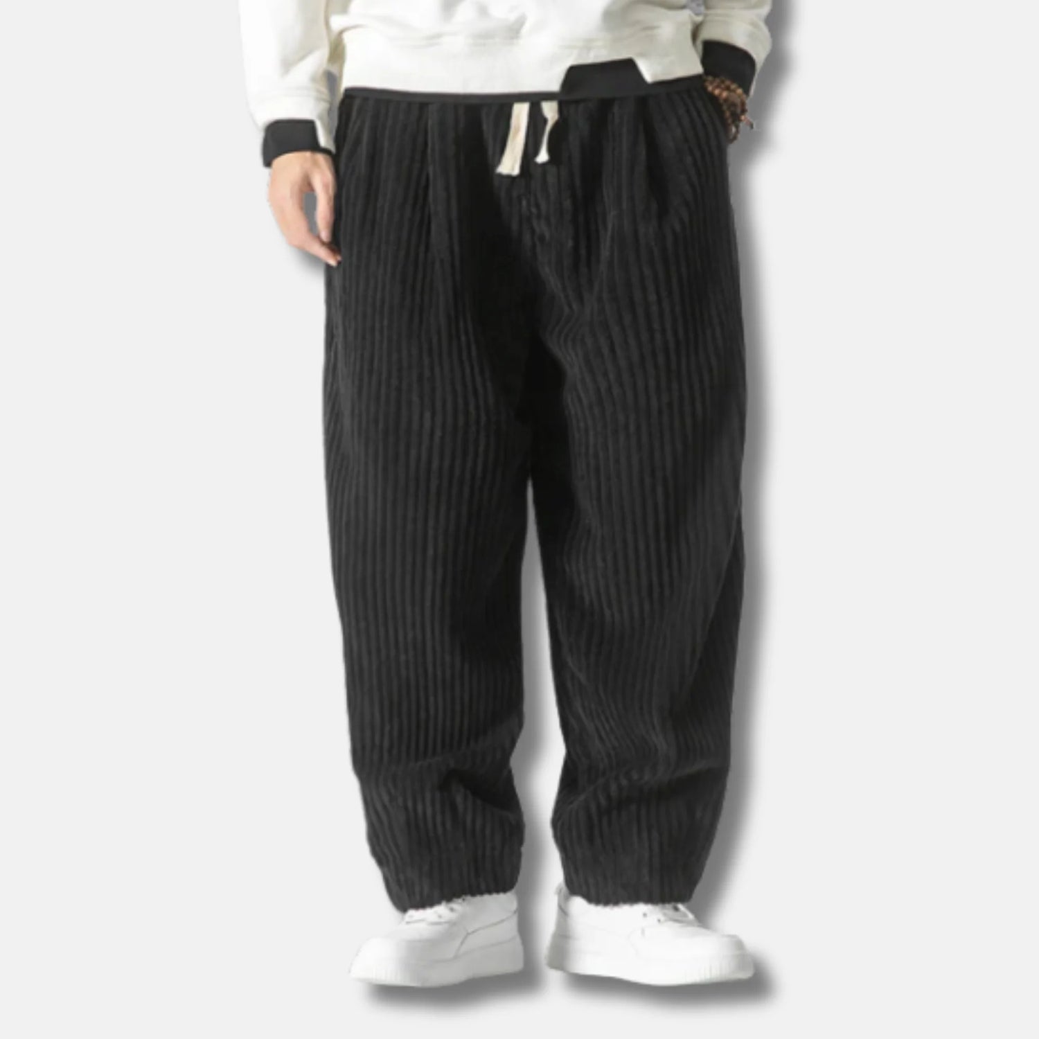 Nemu - Pantalón de pana de canalé – Negro