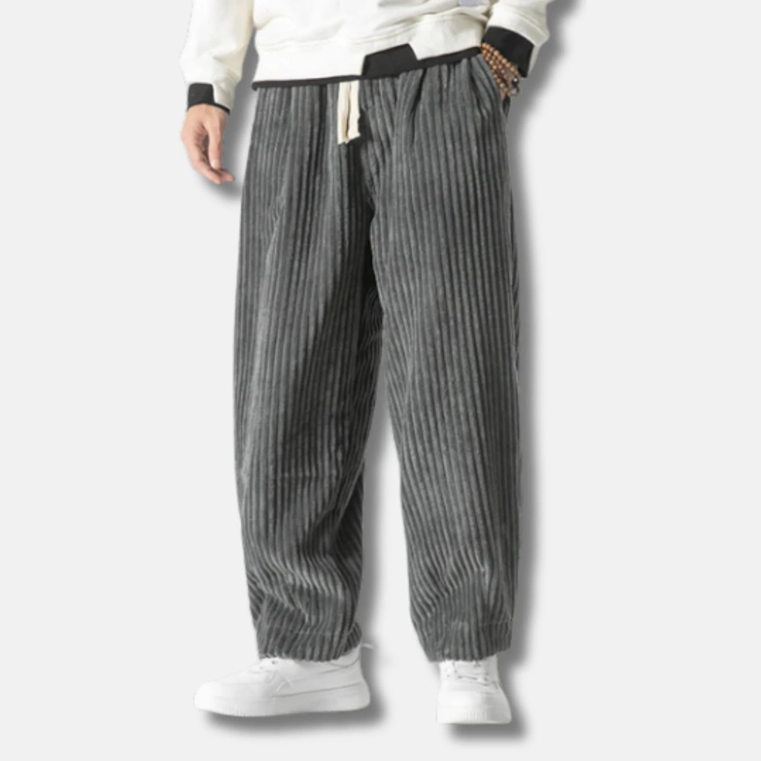 Nemu - Pantalón de pana de canalé – Gris