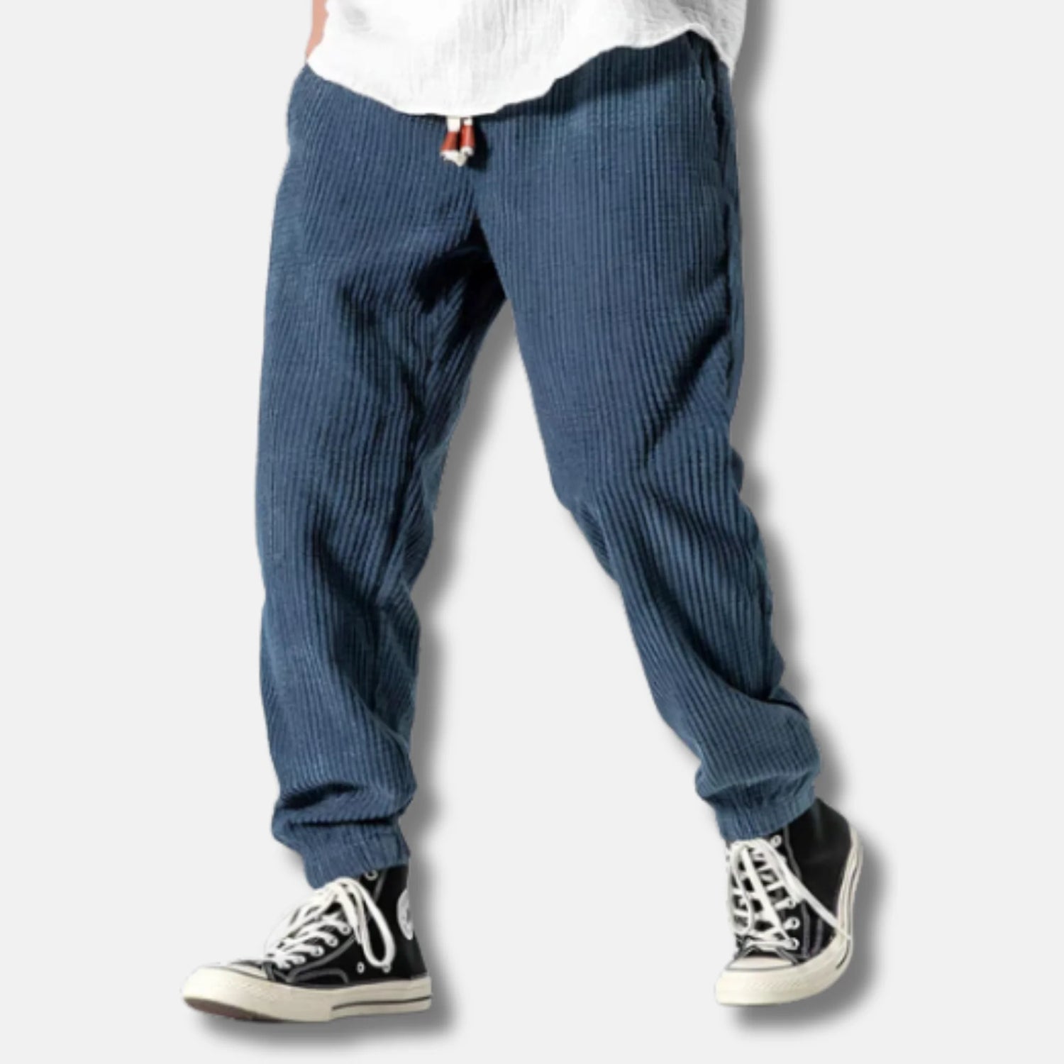 Shizu -Pantalón de pana de canalé – Azul marino