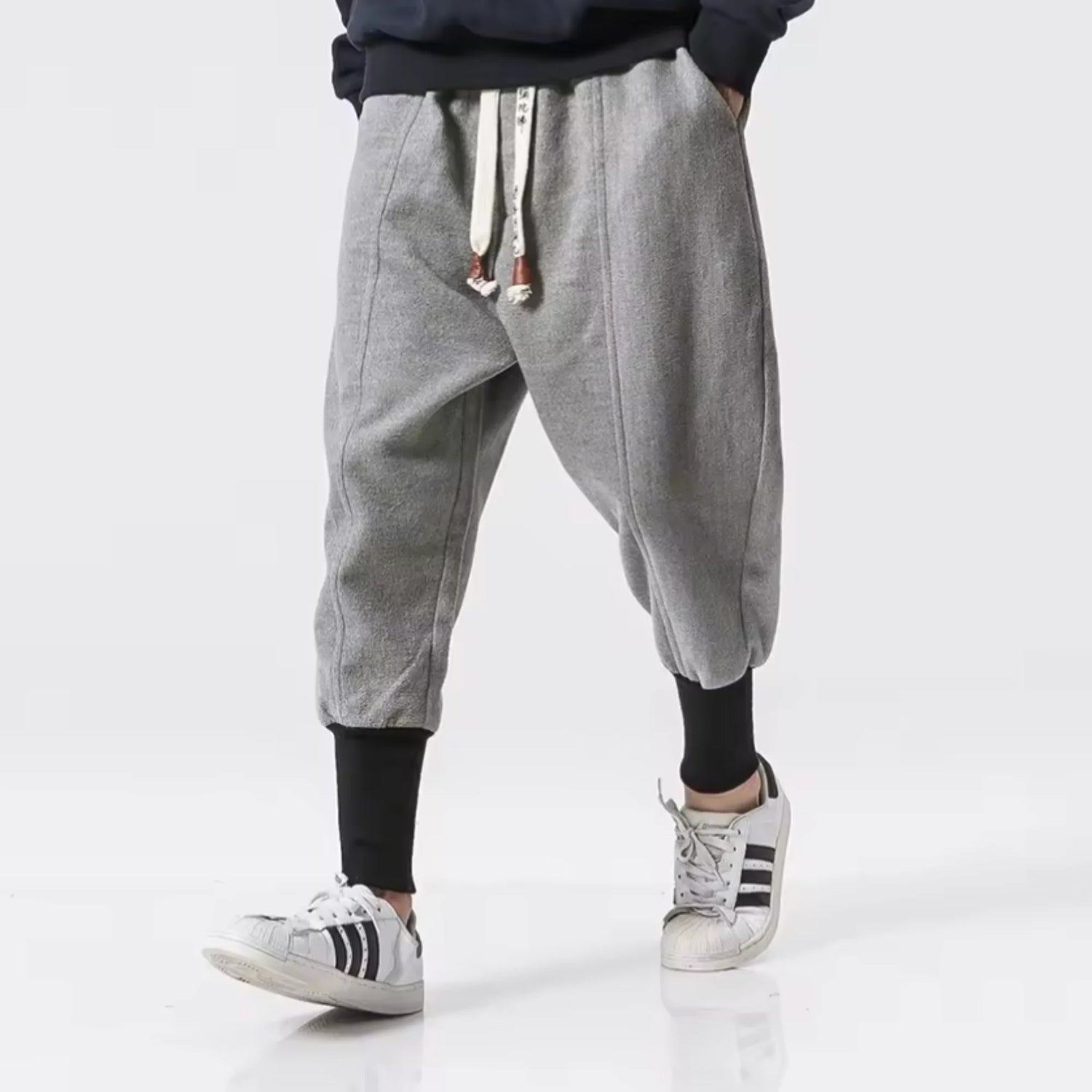 Tsuki - Pantalón harem de invierno grueso - Gris