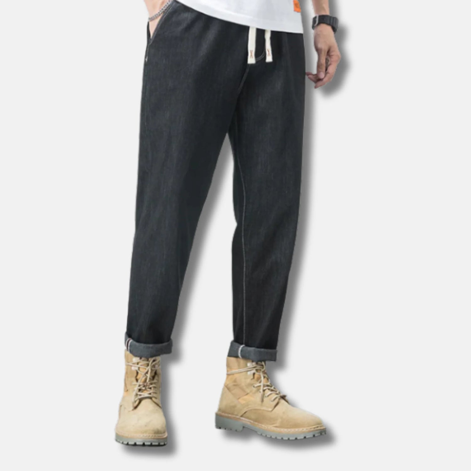 Taru - Pantalón vaquero cómodo – Negro