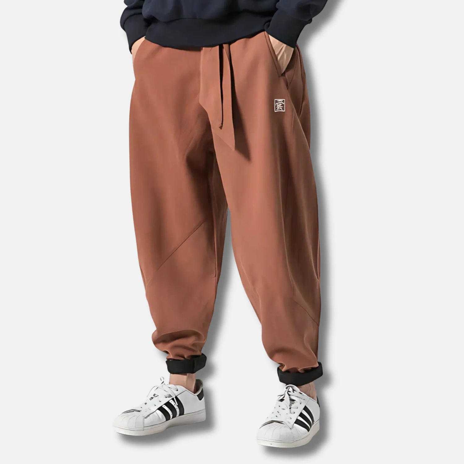 Akio - Pantalón harem de invierno grueso – Marrón