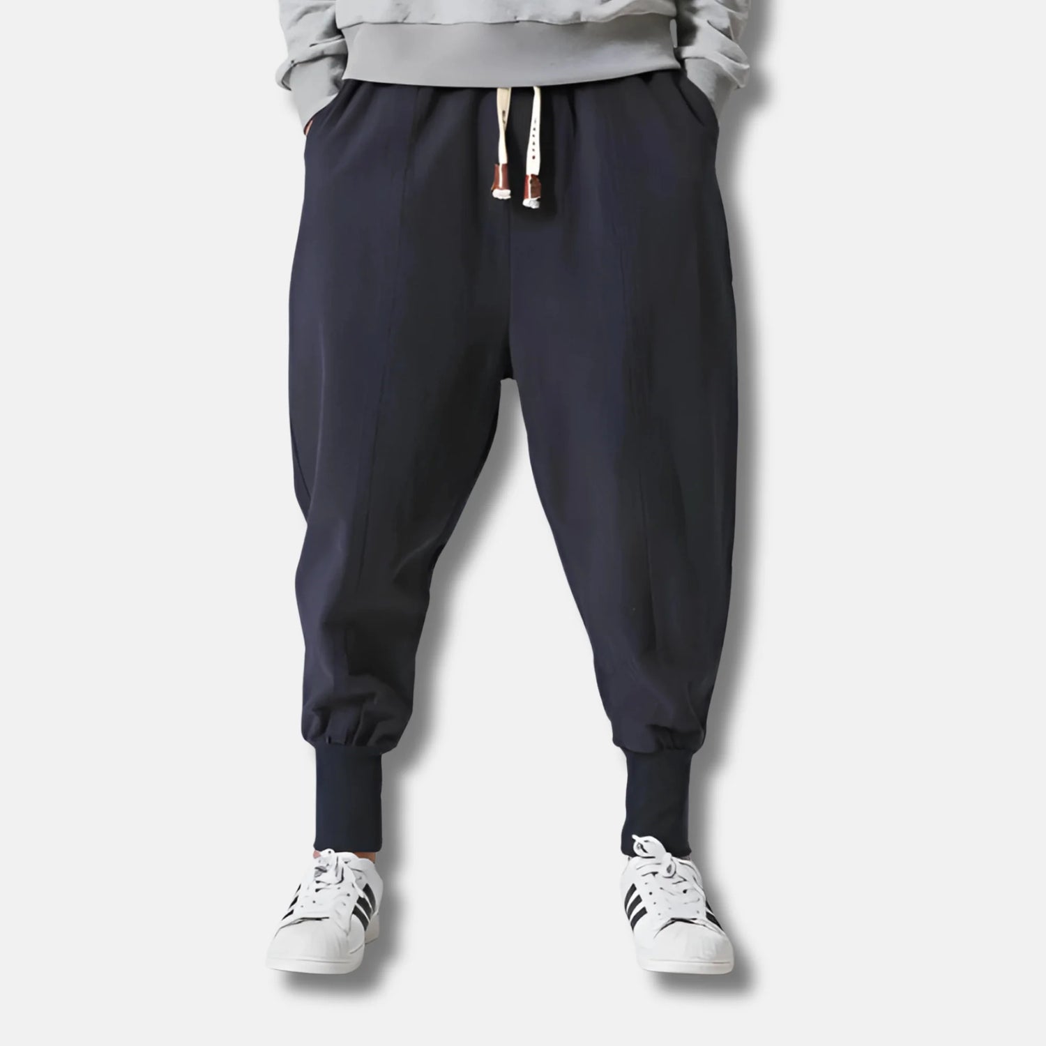 Kaze - Pantalón harem cómodo de algodón - Azul