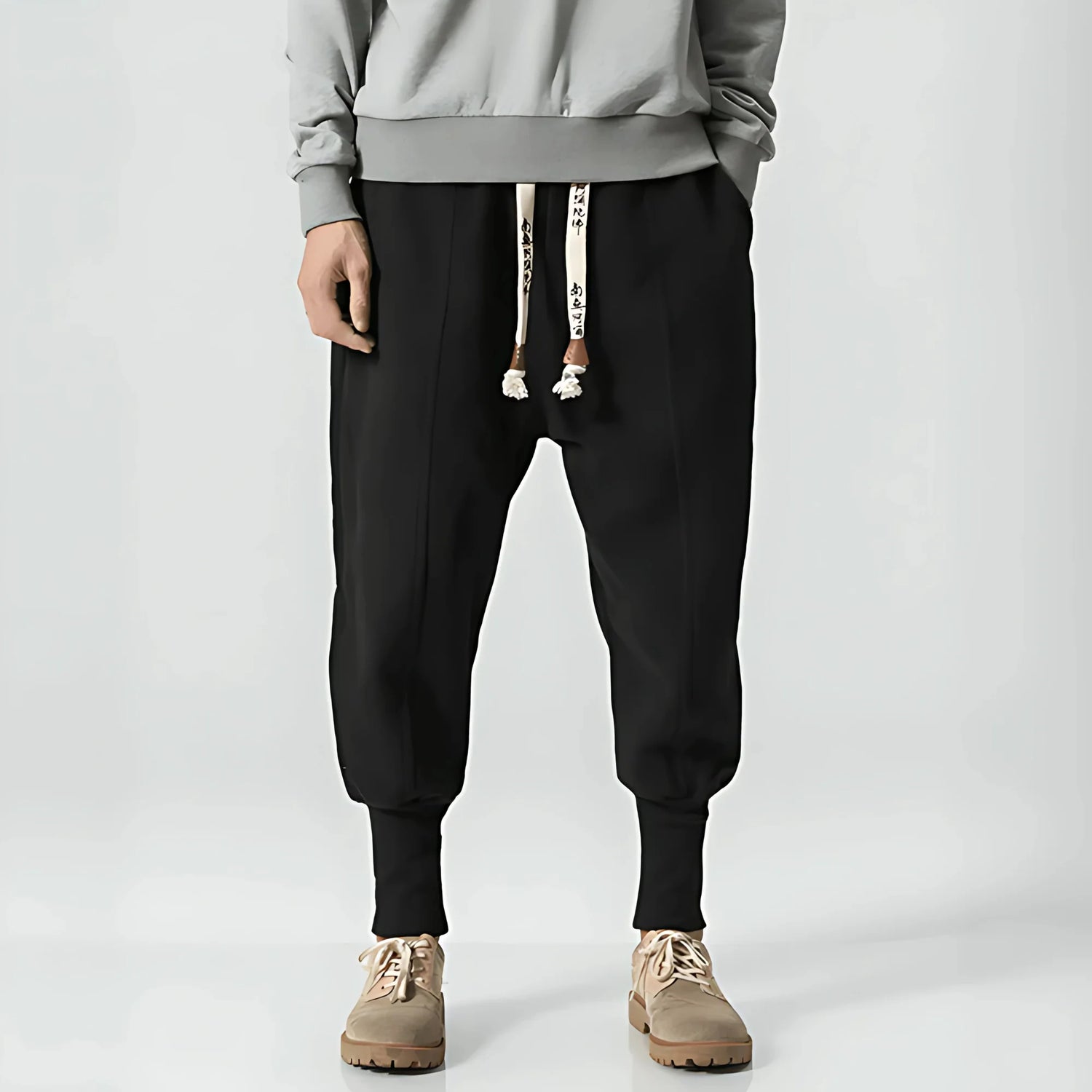 Tsuki - Pantalón harem de invierno grueso - Negro